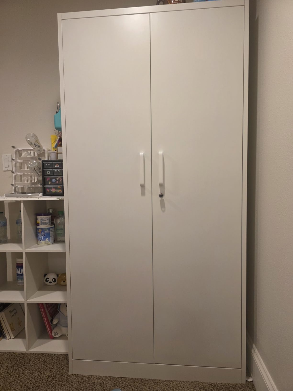 Metal Storage Cabinets Locker with Lock Door, 72 inch Clothing Coat Steel Storage Freestanding Wardrobe for Office, Home, School, Employee, Gym, Fire Department (Black) customer photo 2