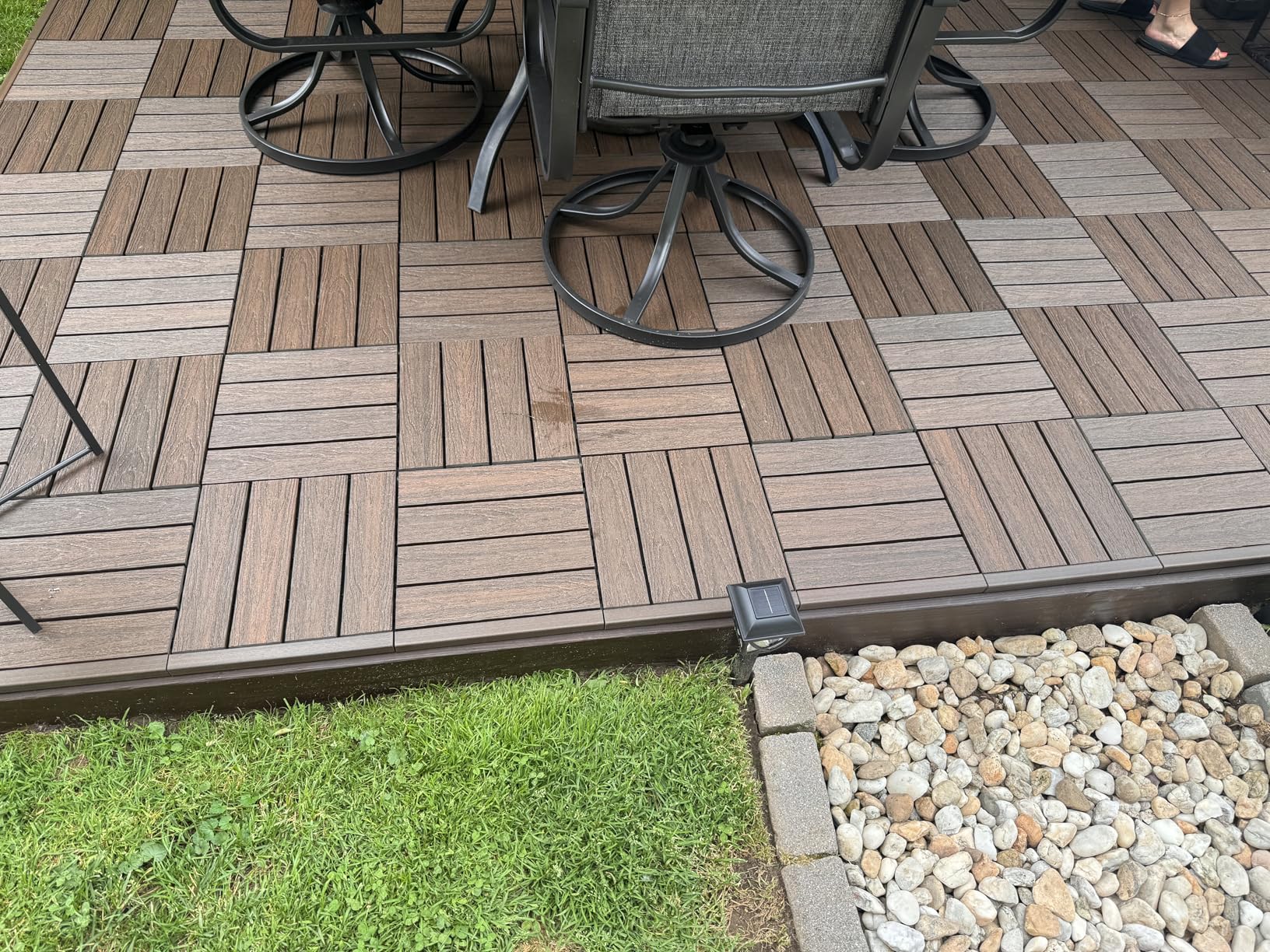 NewTechWood UltraShield Naturale 1 ft. x 1 ft. Composite Deck Tiles | Quick Deck interlocking design includes 10 pieces per box with 10 sq. ft. coverage of flooring space customer photo 2