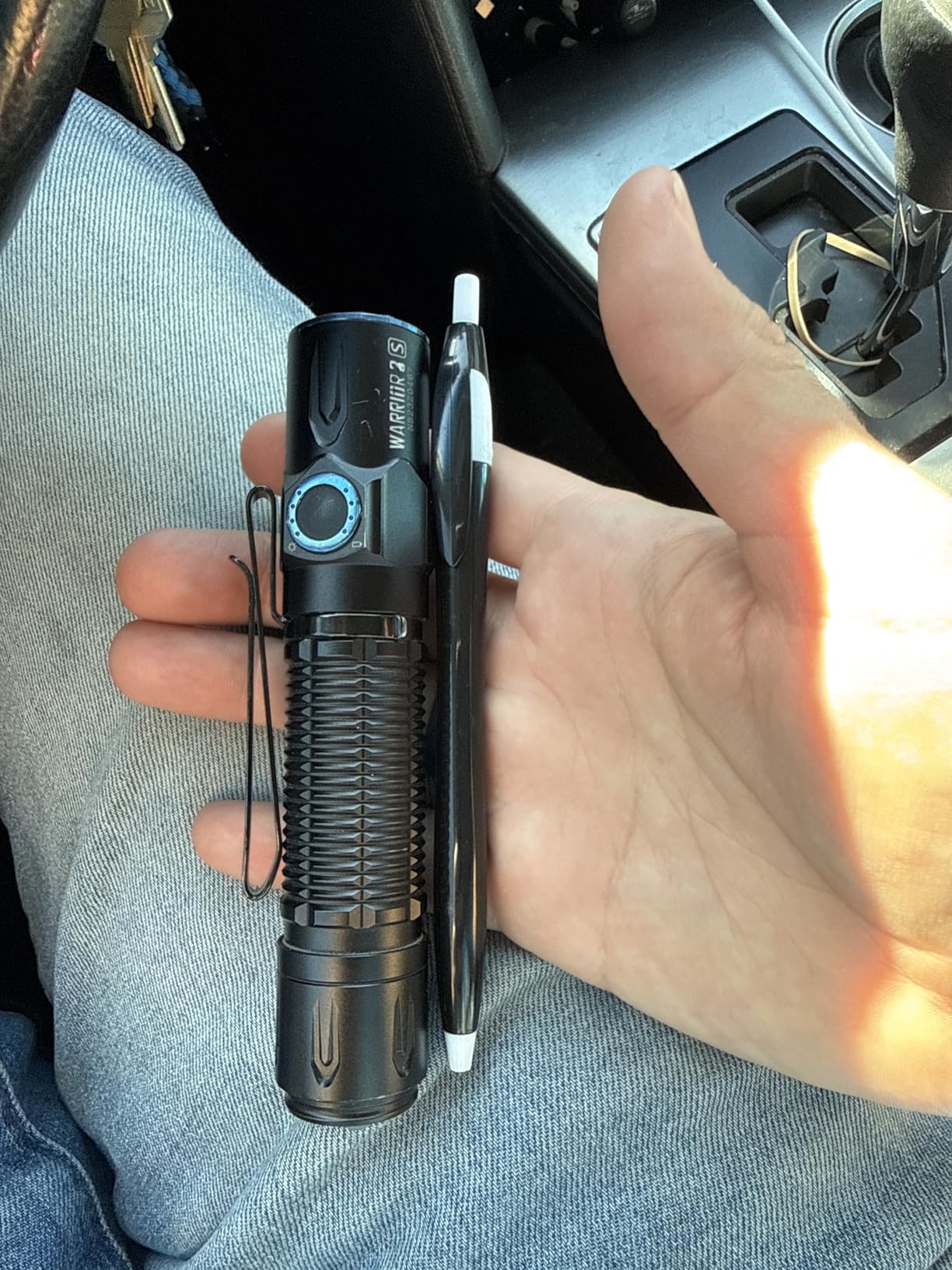 OLIGHT Warrior 3S Rechargeable Tactical Flashlight Bright Light Black | 2300 Lumens, Compact Dual Switches LED Light, Proximity Sensor, Powered by Customized Battery, Emergency, Outdoor, Searching customer photo 1