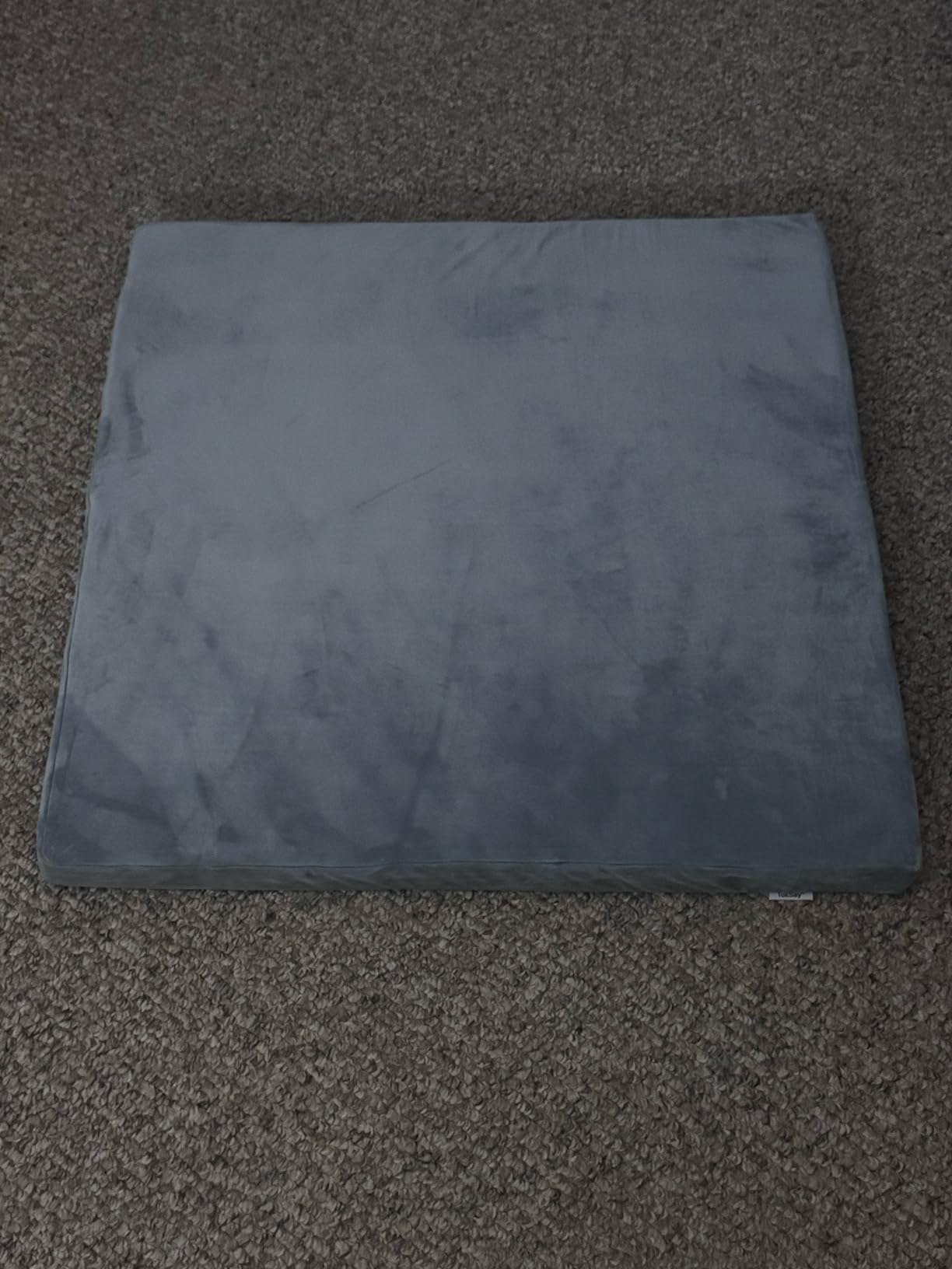 Velvet Zabuton Meditation Mat - Large Floor Pillow for Adults & Yoga Meditation Cushion - High Density Foam Floor Seating with Washable Cover, 31x31 Inch (Gray) customer photo 1