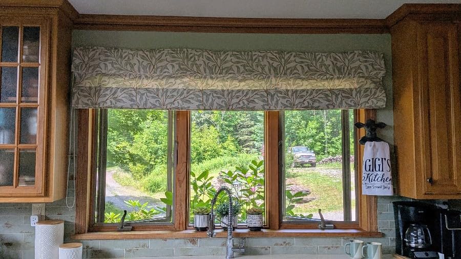 Cordless Floral Roman Shades, Green Leaf Customized Window Shades, Light Filtering Premium Blackout Roman Blinds, Washable Fabric Roman Shades for Windows, French Doors, Doors, Kitchen Windows customer photo 1