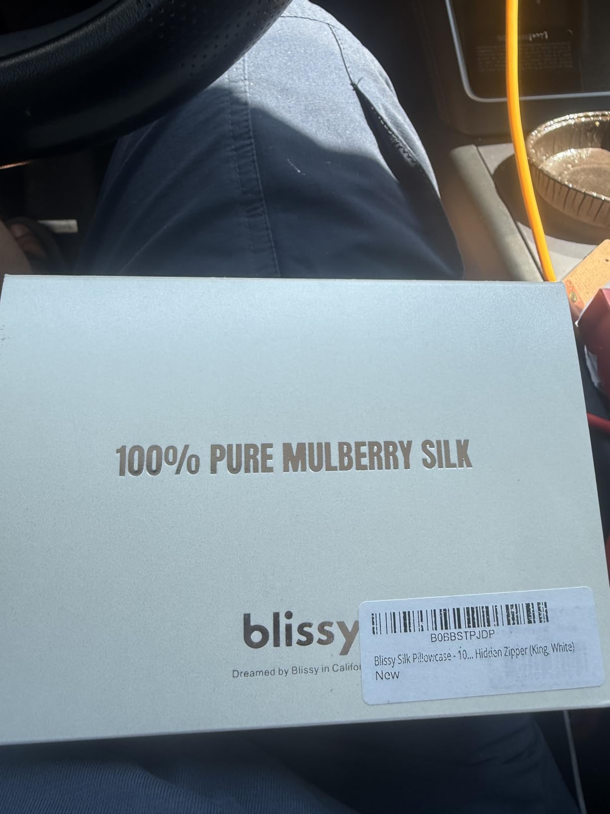 Blissy Silk Pillowcase - 100% Pure Mulberry Silk - 22 Momme 6A High-Grade Fibers - Silk Pillow Cover for Hair & Skin - Regular, Queen & King (Blissy White, Queen) customer photo 2