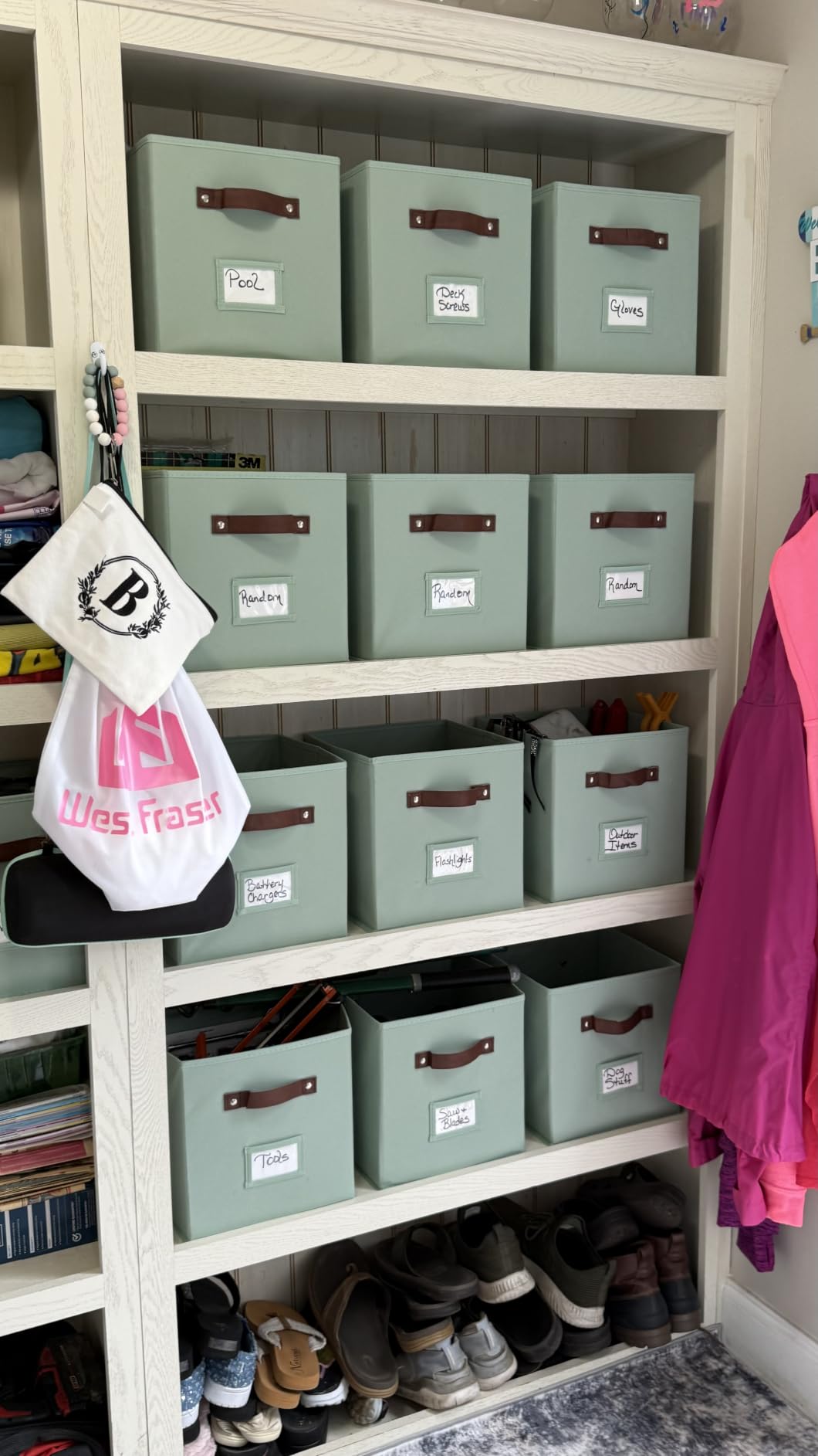 DECOMOMO Storage Bins, Cube Storage Bin with Labels, Fabric Storage Cubes for Shelves (10.5