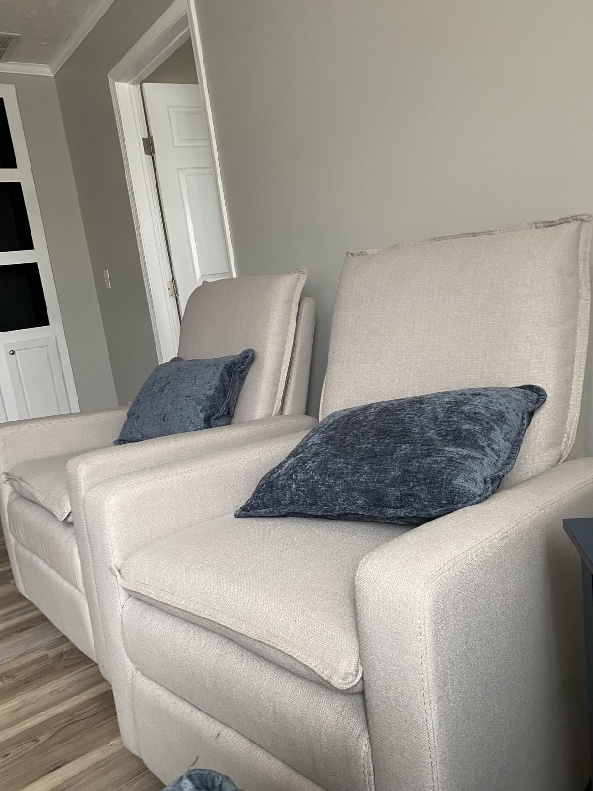 Oxford Baby Uptown Upholstered Glider Recliner Rocking Chair 360 Swivel for Nursery and Living Room - Sand customer photo 1