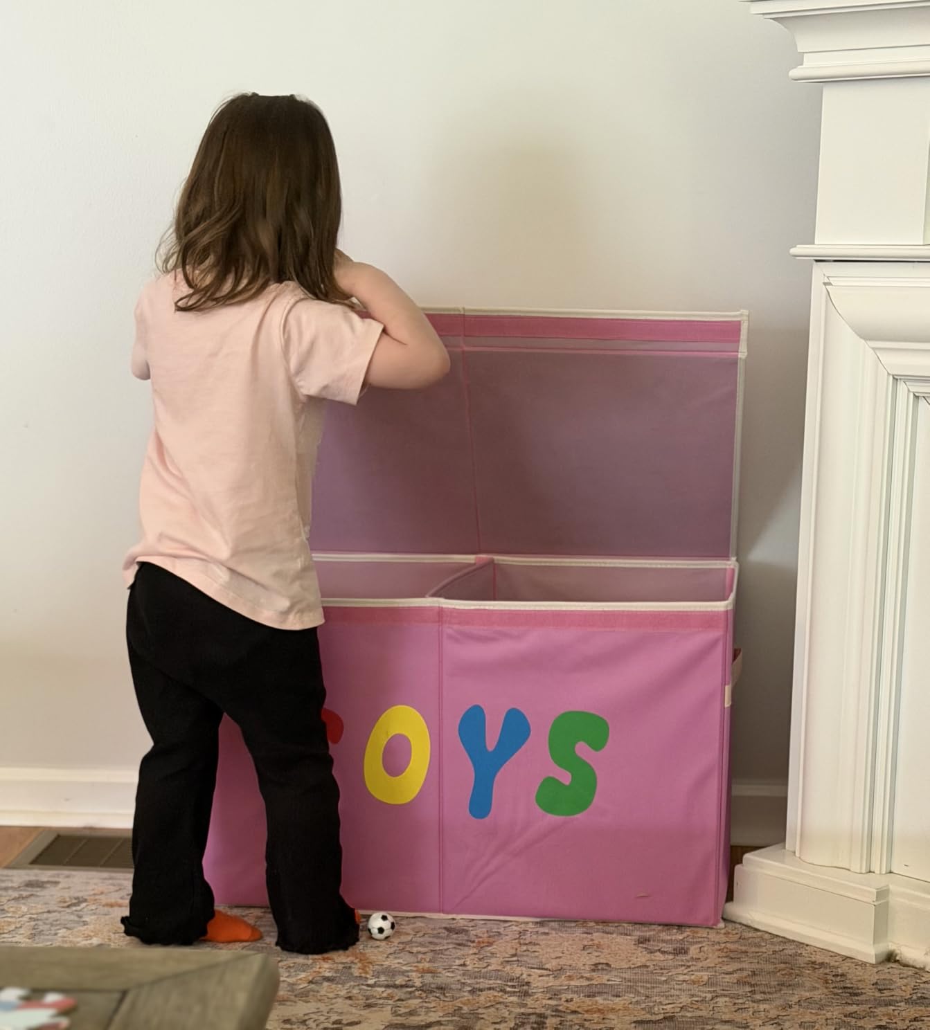 YOLOXO Toy Box Chest, Collapsible Sturdy Storage Bins with Lids, Extra Large Kids Toy Storage Organizer Boxes Bins Baskets for Kids, Boys, Girls, Nursery Room, Playroom, Closet (BLACK) customer photo 1
