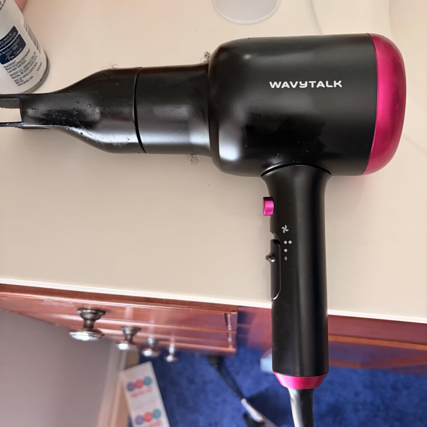 Wavytalk Blown Away Ionic Hair Dryer with Diffuser for Curly Hair | 1875W Fast Drying, 3 Attachments for All Hair Types, Ceramic Healthy Shine, Lightweight & Quiet (White) customer photo 2