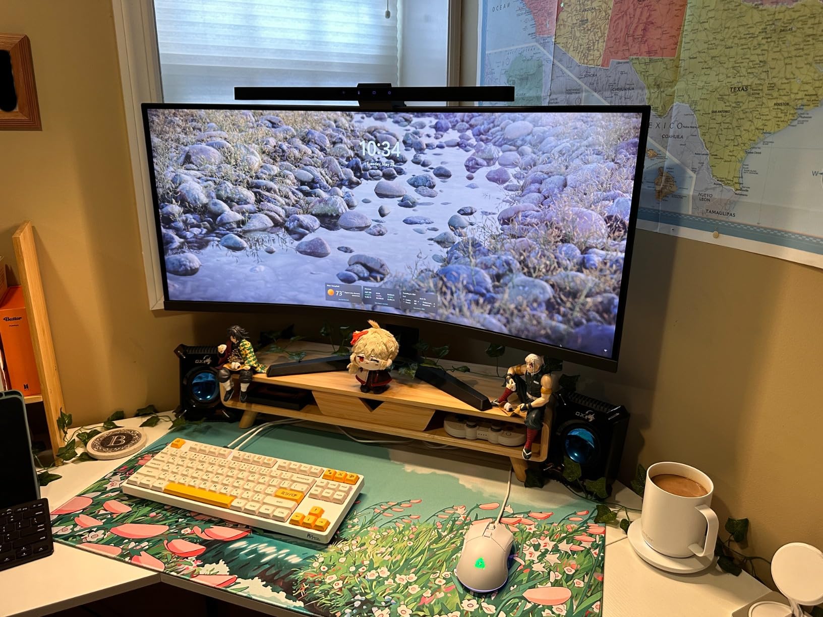 ONWAY Curved Monitor Light Bar with Wireless Remote, Monitor Auto-Dimming and Camera Base, Applicable to All Screens. No Screen Glare, for Home Office customer photo 2