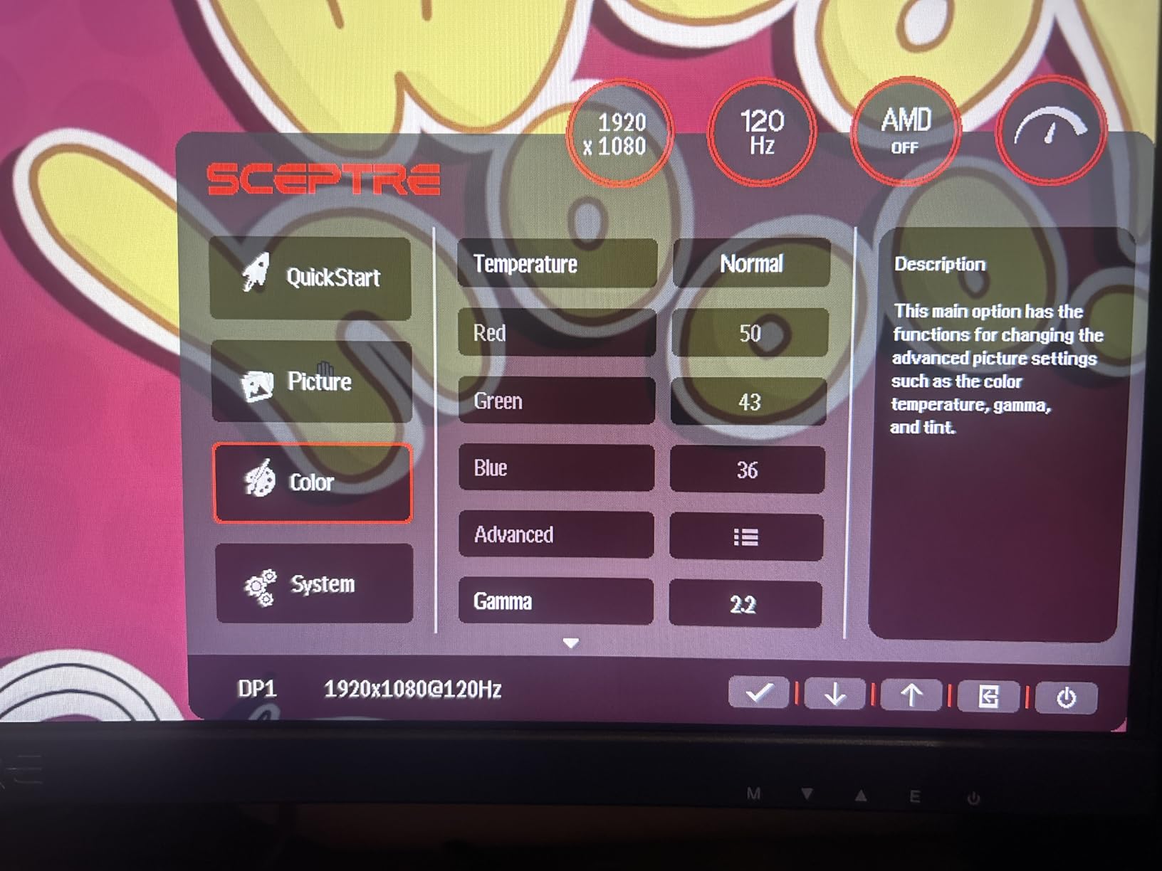 Sceptre Curved 24.5-inch Prime Gaming Monitor up to 240Hz 1080p R1500 1ms DisplayPort x2 HDMI x2 Blue Light Shift Build-in Speakers customer photo 2