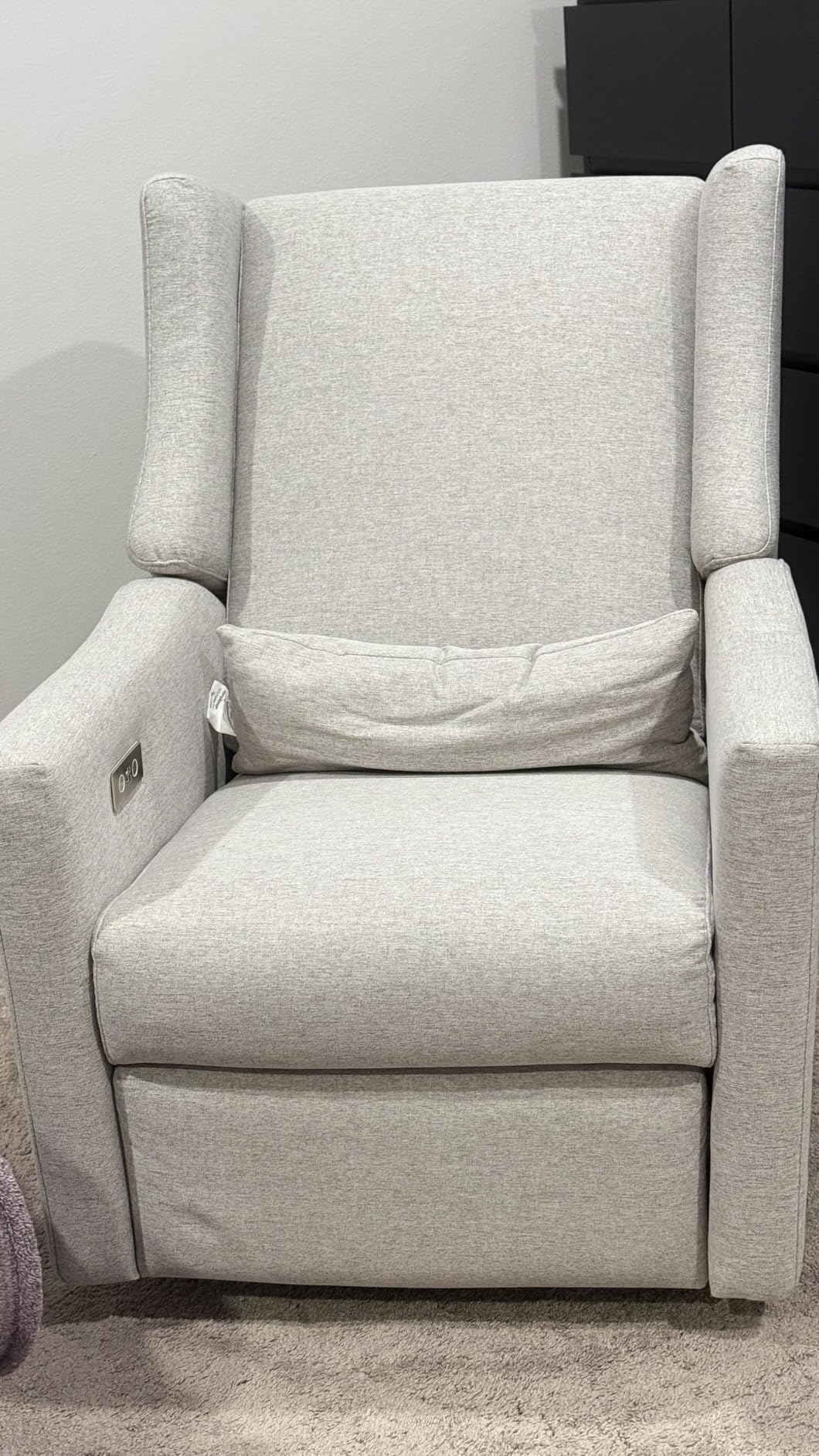 Babyletto Kiwi Electric Recliner Glider in Olive Boucle | GREENGUARD Gold & CertiPUR-US Certified - Power Recliner Nursery Chair w/ USB Ports - 270 Swivel, Easy Assembly customer photo 1