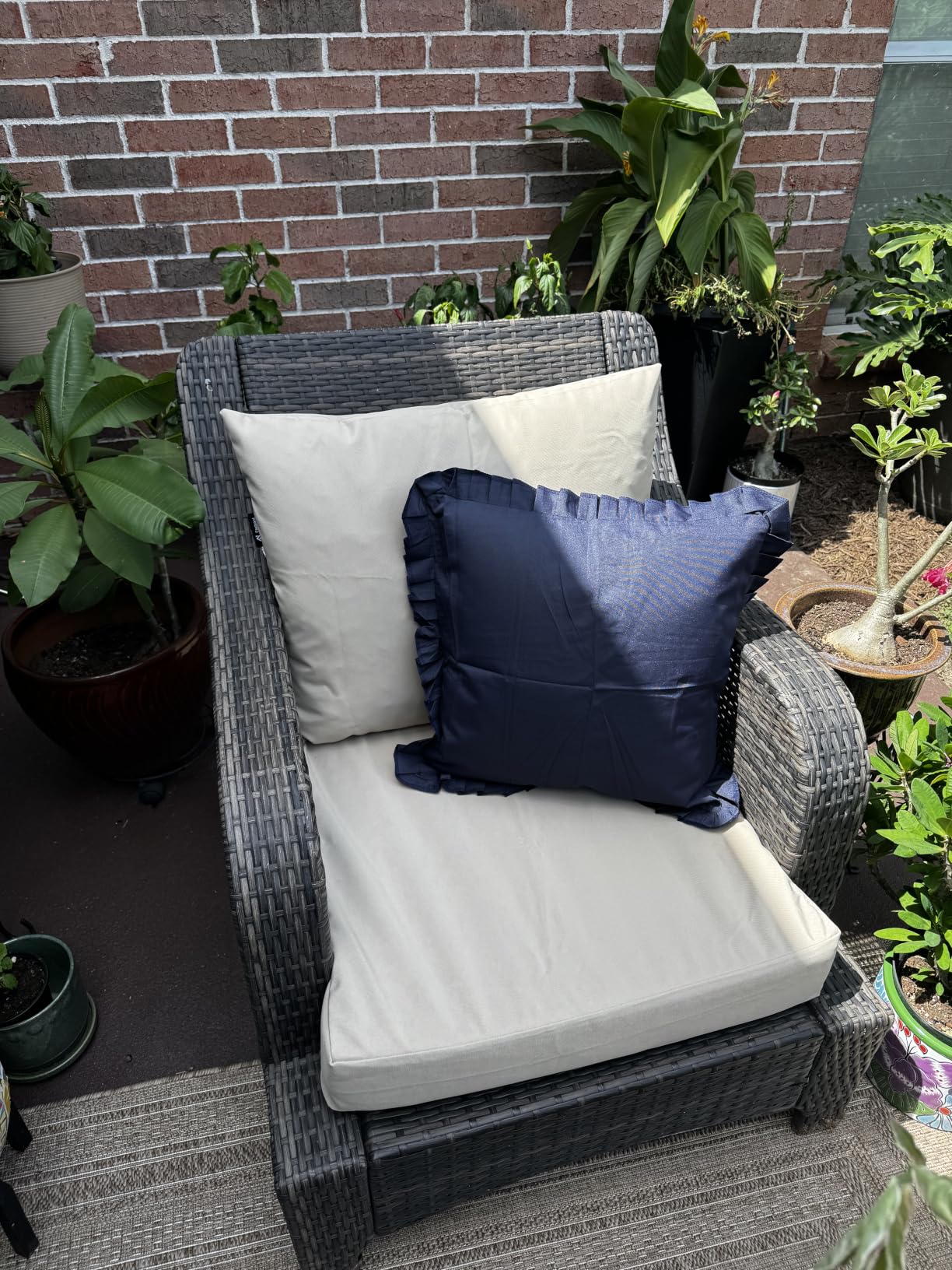 Favoyard Outdoor Patio Seat Cushions Set, 24 x 24 Inch, Waterproof, Red - Fade-Resistant, Removable Cover, Deep Seat and Back Cushion, Tie Straps for Patio Furniture, Garden, Rocking Chair, Sofa Couch customer photo 2