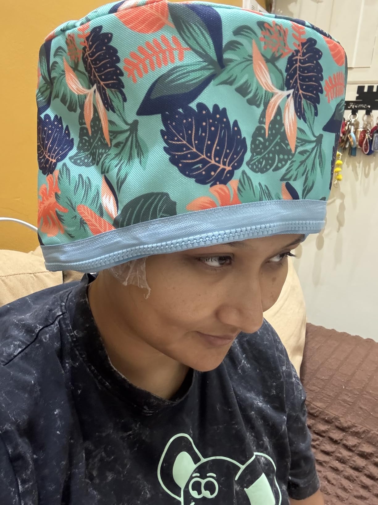 VICARKO Hair Steamer Thermal Heat Cap for Deep Conditioning Hawaii Blue | 10-Level Heats Up Quickly Hair Bonnet, 118