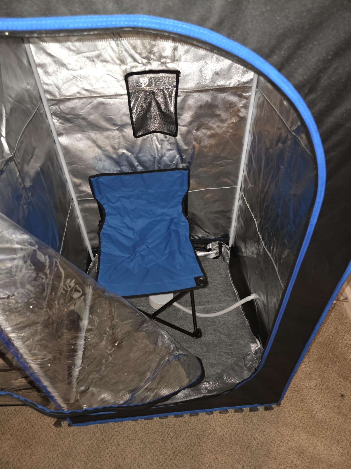 Full Size Portable Steam Sauna Kit, Personal Full Body Sauna Spa for Home Relaxation, 4 Liters 1500 Watt Steamer, Remote Control, Timer, Foldable Chair customer photo 2