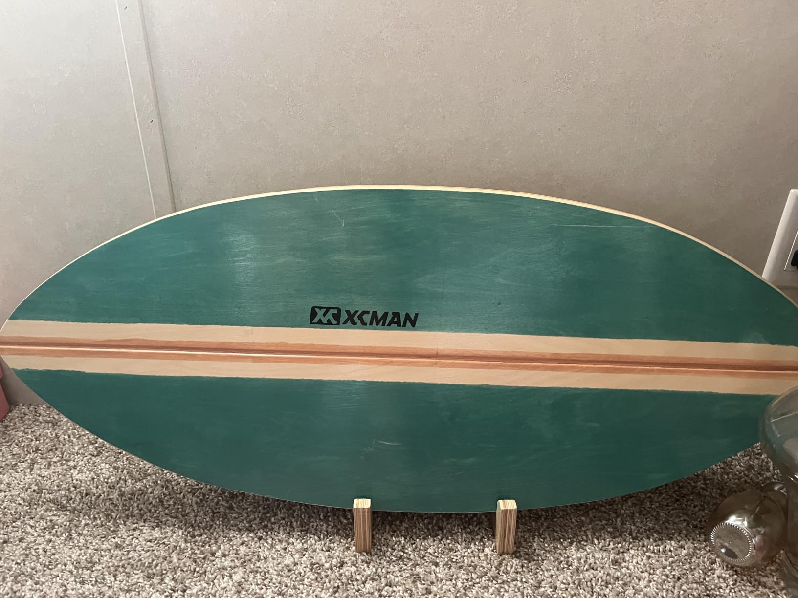 XCMAN Surf Balance Board Trainer with Roller Wooden Exercise Balancing Stability Trainer - Non Slip Surface for Adults Kids | Balance Board for Surfing, Snowboarding, Skateboarding, Hockey, Yoga Training customer photo 1