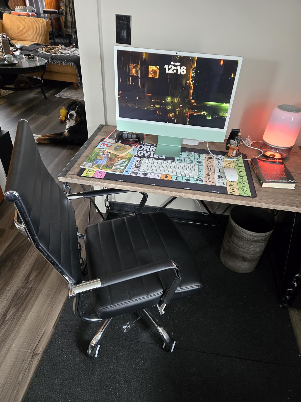 Home Office Chair Ribbed, Modern Leather Conference Room Chairs, Ergonomic Office Desk Chair, High Back Executive Computer Chair, Adjustable Swivel Chair with Arms (Black) customer photo 1
