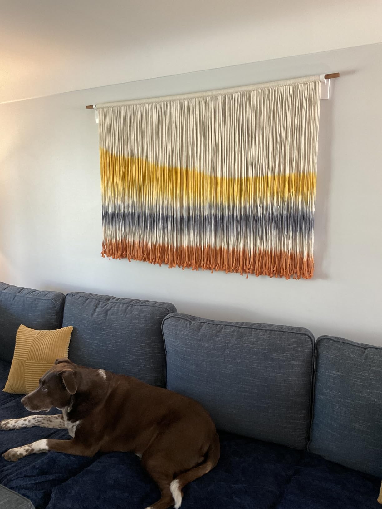 Macrame Wall Hanging Boho Wall Decor Large-Scale Tie-Dye Tapestry 57