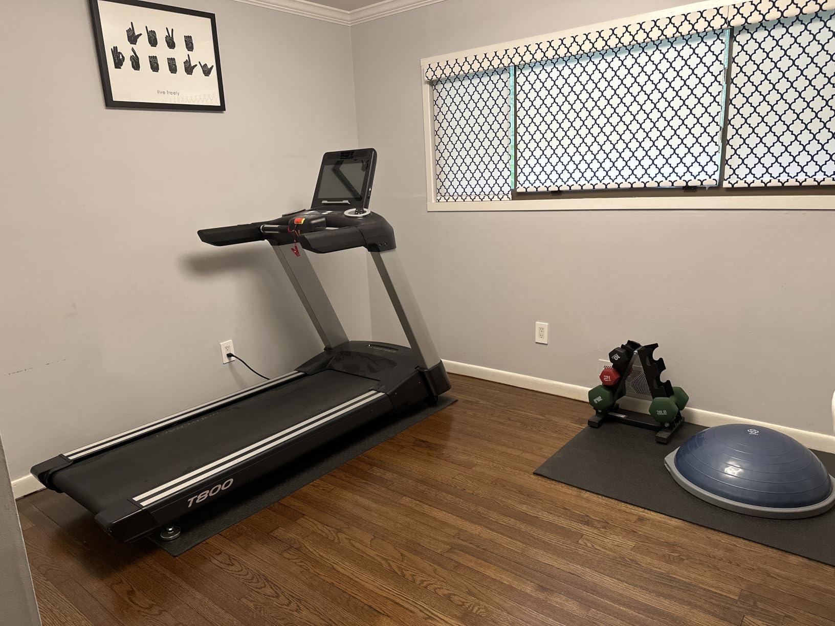 GymCope Treadmill Mat, 7'x3'/6'x3'/6'x2.5'/5.6'x2'/4'x2', 6mm Thick Exercise Equipment Gym Mat for Hardwood Floor Carpet, Compatible with Peloton Bike, Indoor Spin Bike, Elliptical customer photo 1