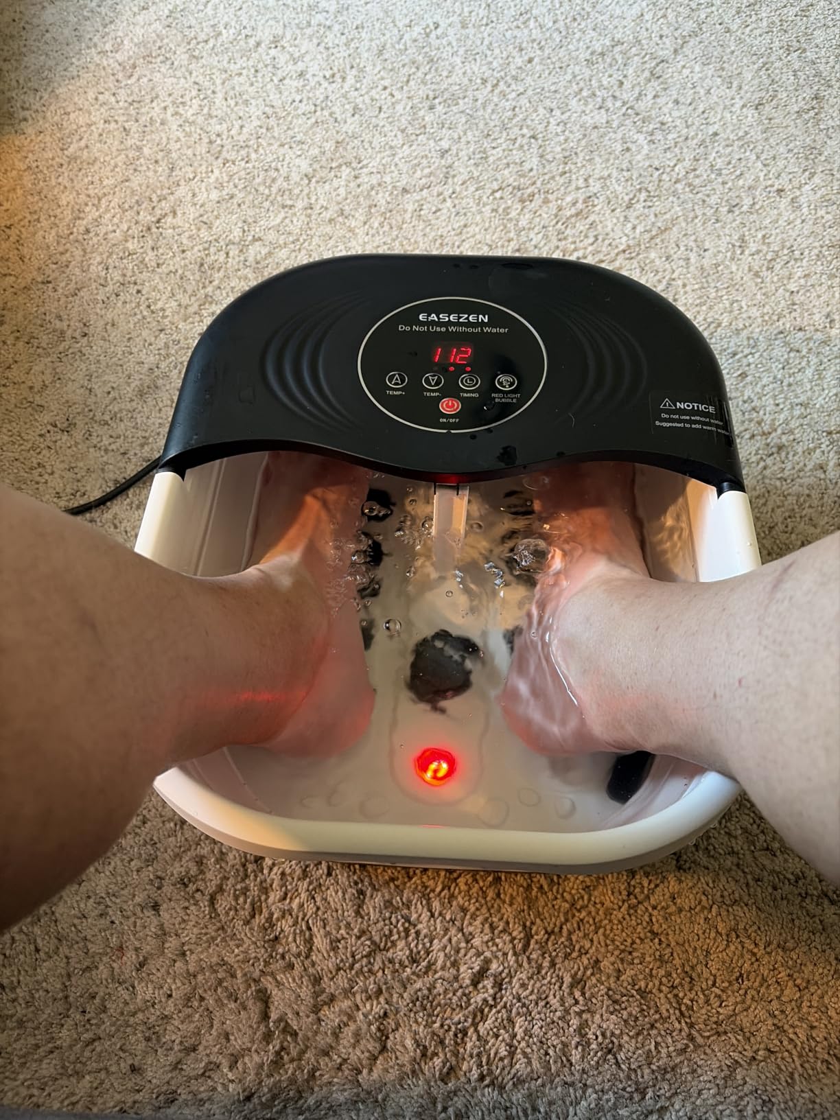 SPA4PIEDS Collapsible Heated Foot Spa Bath with Bubble, Foot Soaking Tub Featuring 8 Shiatsu Rollers Pumice Stone and Built-in Timer for Foot Relaxation, Self Care Gift for Mom,Dad,Parents(Black) customer photo 2