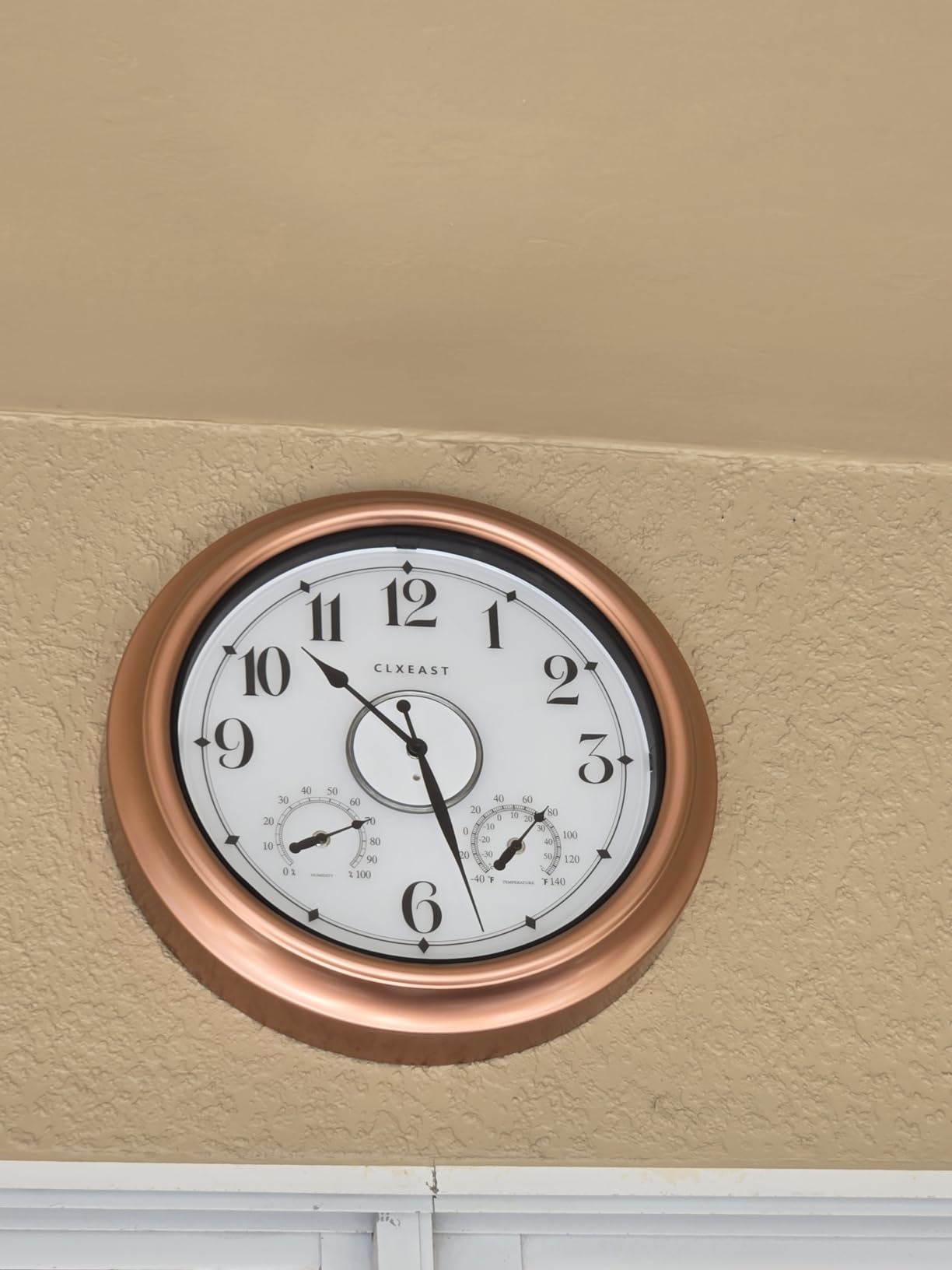 18 Inch Large Illuminated Outdoor Clocks Waterproof, Bronze Black | Built In Thermometer & Hygrometer, IP65 Weatherproof, Accurate & Easy to Read for Patio, Pool & Home Decor customer photo 2