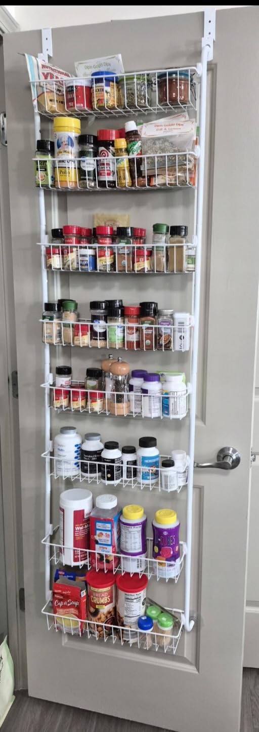 Delamu Over the Door Pantry Organizer, 6-Tier Metal customer photo 2