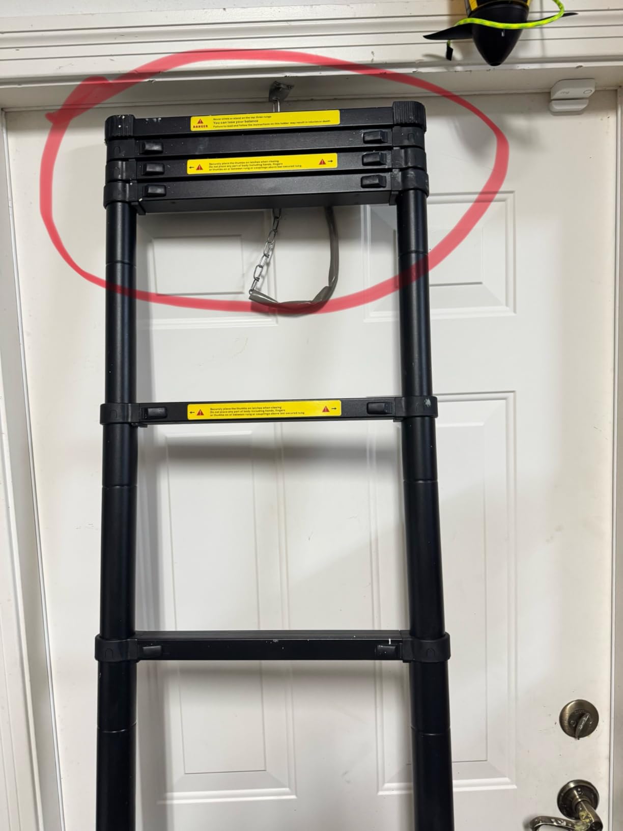 BOCOM 14.5 FT Aluminum Telescoping Ladder, Lightweight Multi-Purpose Collapsible Extension with 2 Triangle Stabilizers, Heavy Duty 330 lbs Max Capacity customer photo 1