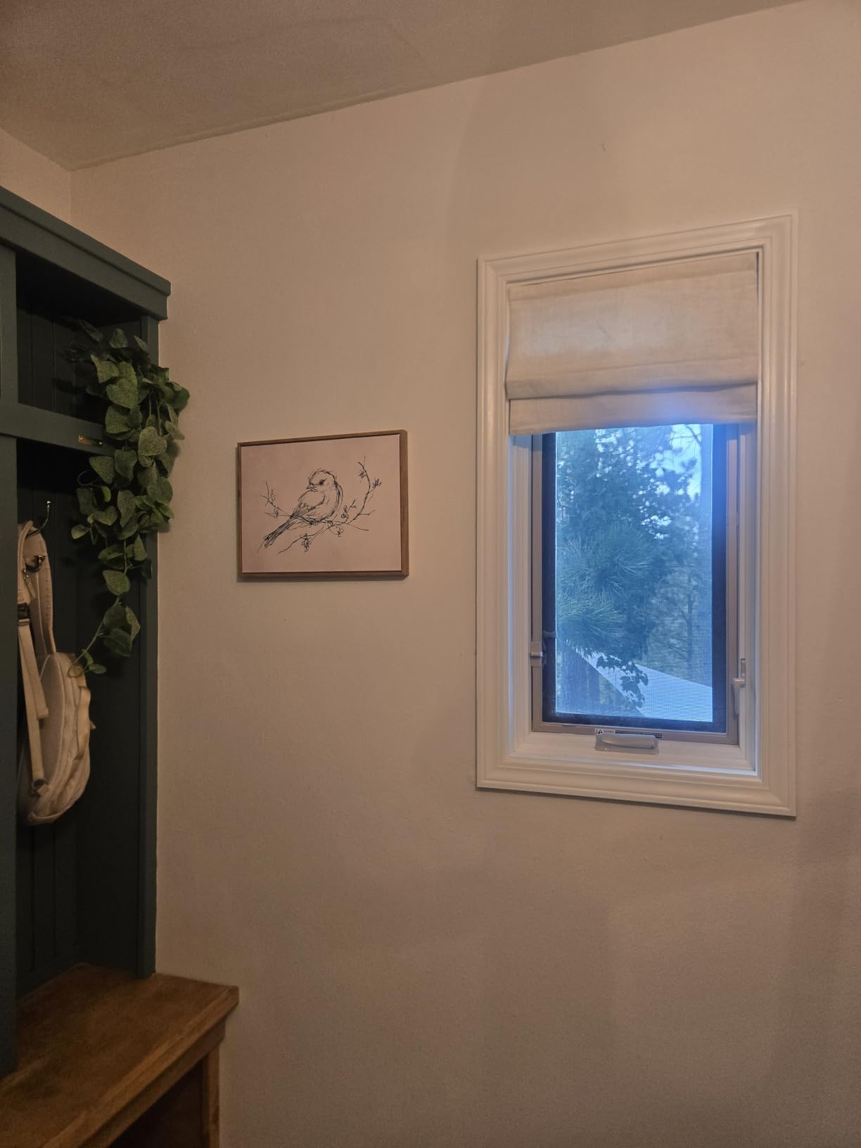 Cordless Linen Roman Shades, Natural Custom Fabric Room Darkening Roman Window Shades Blinds for Doors, French Doors, Kitchen Windows, Bathroom Windows customer photo 1
