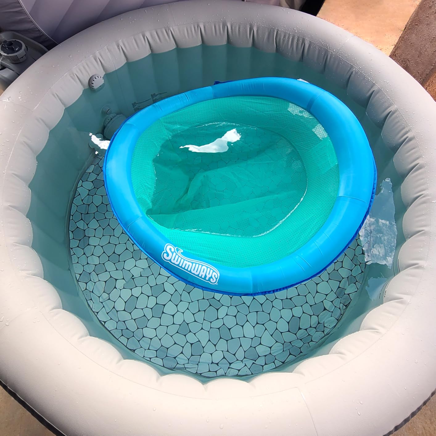SwimWays Spring Float Premium Papasan Pool Lounger, Inflatable Pool Floats Adult with Fast Inflation for Ages 15 & Up customer photo 1