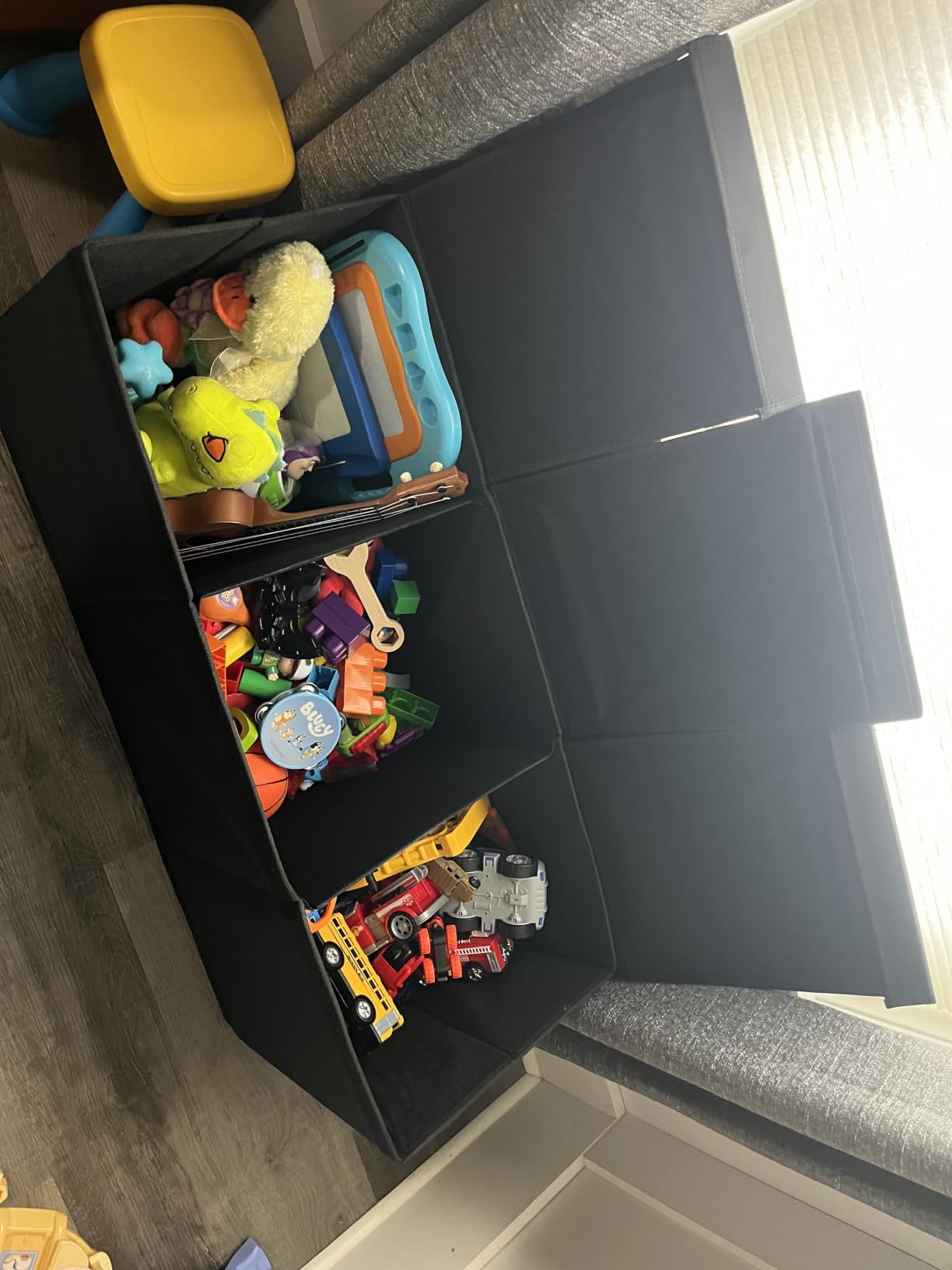 SoftOwl Extra Large Toy Storage Organizer with Lid - Sturdy, Collapsible Toy Chest Storage Box Design - Toys Bin with Dividers for Kids, Nursery, Bedroom, Playroom 37