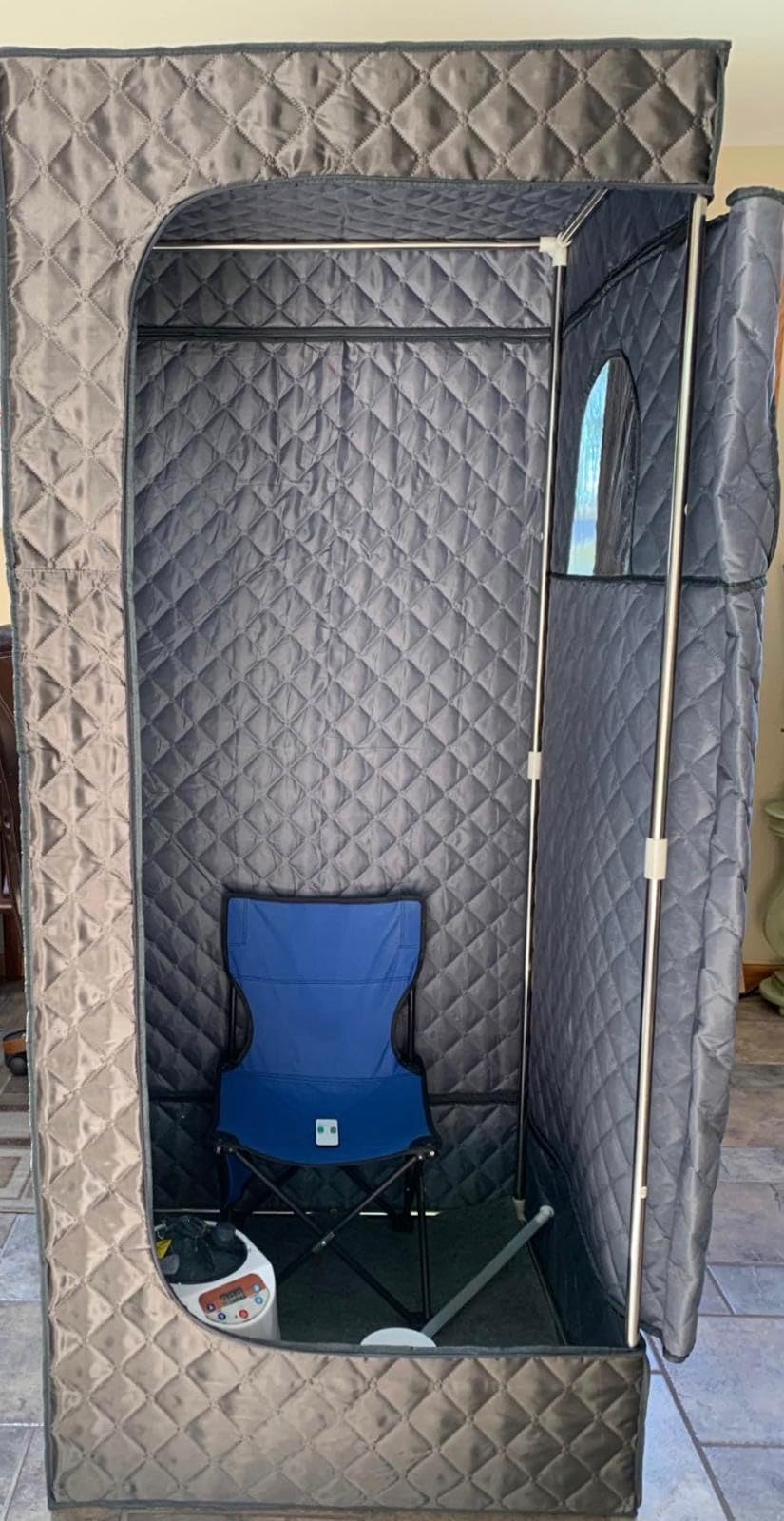 X-Vcak Upgraded Portable Sauna for Home, Relaxation, Steam Sauna for Home with Steamer, Remote Control, Folding Chair, 9 Levels customer photo 1