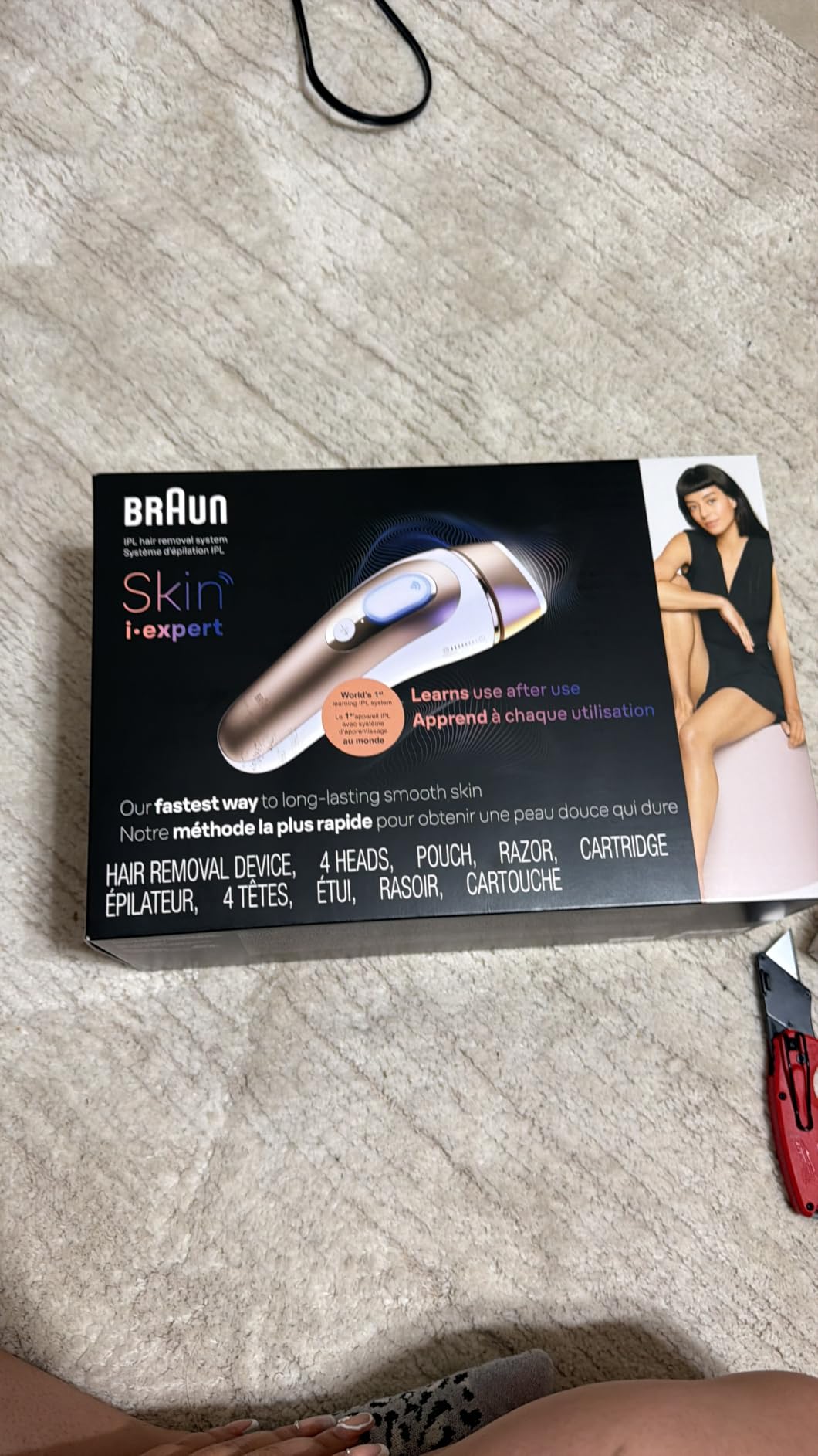 Braun Smart IPL, Skin i Expert Pro 7, VOGUE's Best Hair Removal Device, IPL Hair Removal for Women and Men, Permanent Laser Hair Reduction At-Home, World's 1st Smart App, 4 Heads, IPL7387 customer photo 2