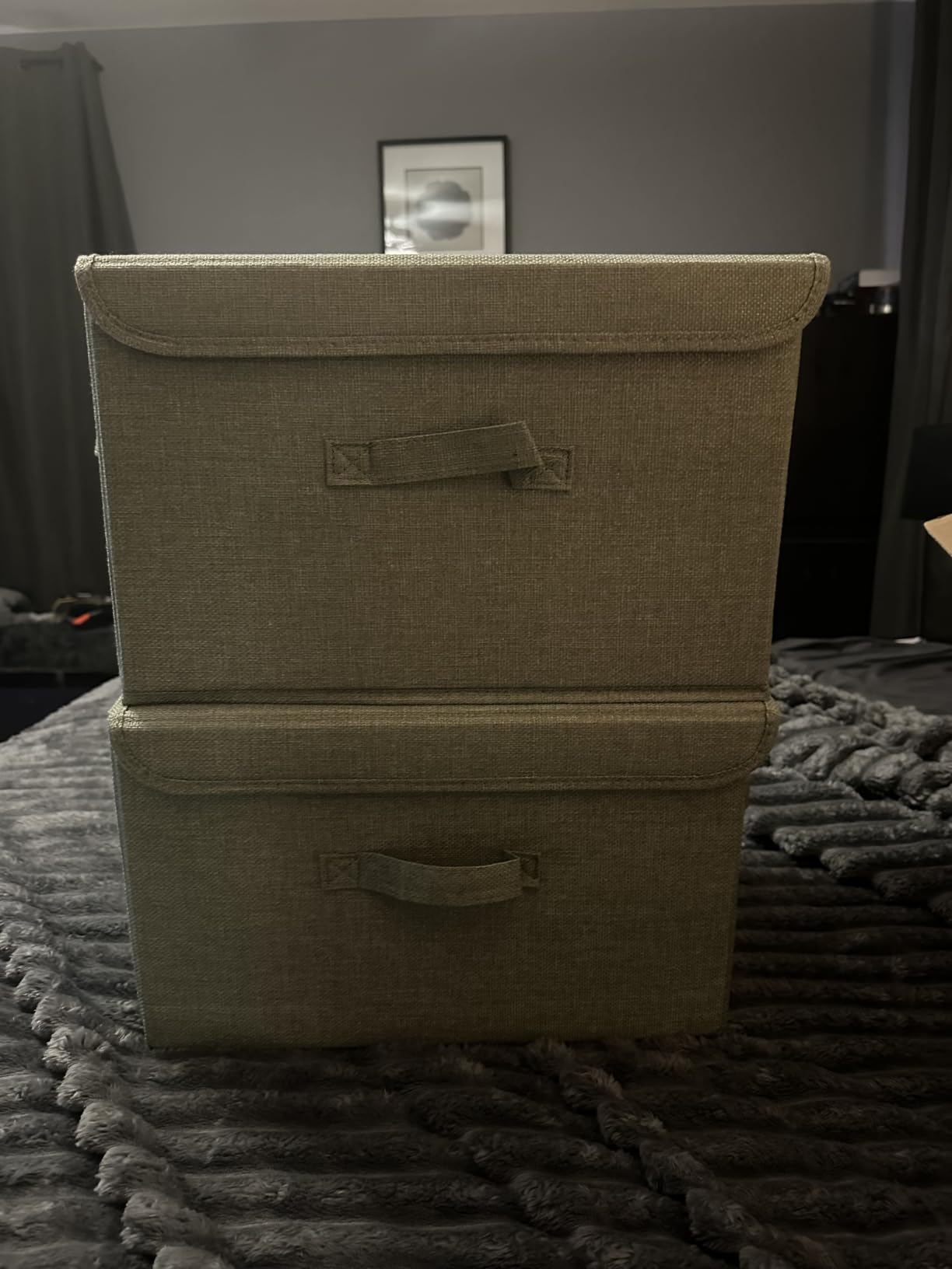 GRANNY SAYS Storage Bins with Lids, Decorative Storage Boxes, Clothes Storage Bins, Shelf Baskets, Closet Storage Bins for Clothing, Collapsible Storage and Organization, 2-Pack customer photo 1