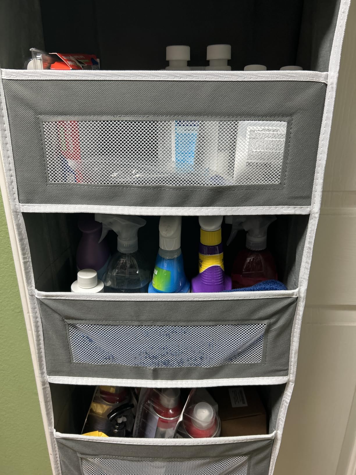 JARLINK Over the Door Organizer for Pantry, Bathroom, 5 Shelf Grey, 2 Pack customer photo 1