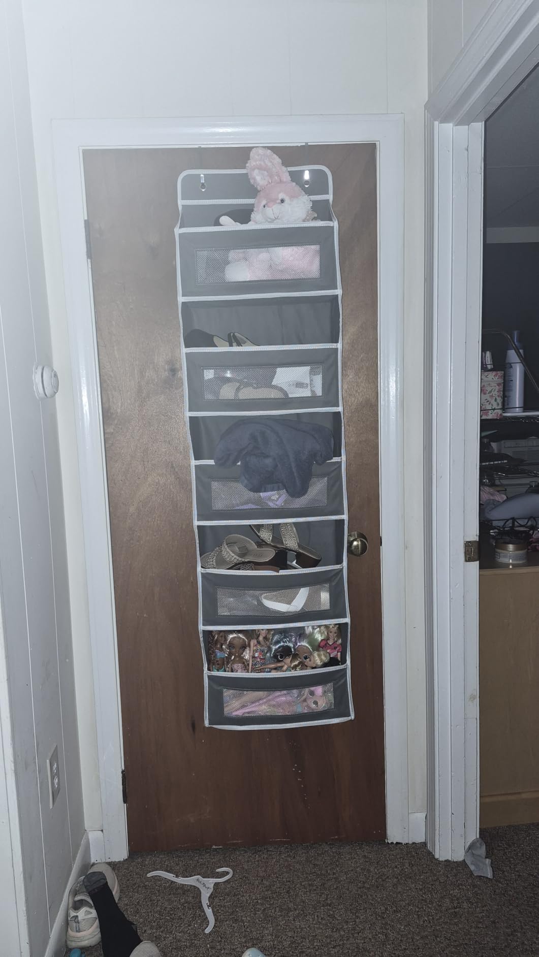 JARLINK Over the Door Organizer for Pantry, Bathroom, 5 Shelf Grey, 2 Pack customer photo 2