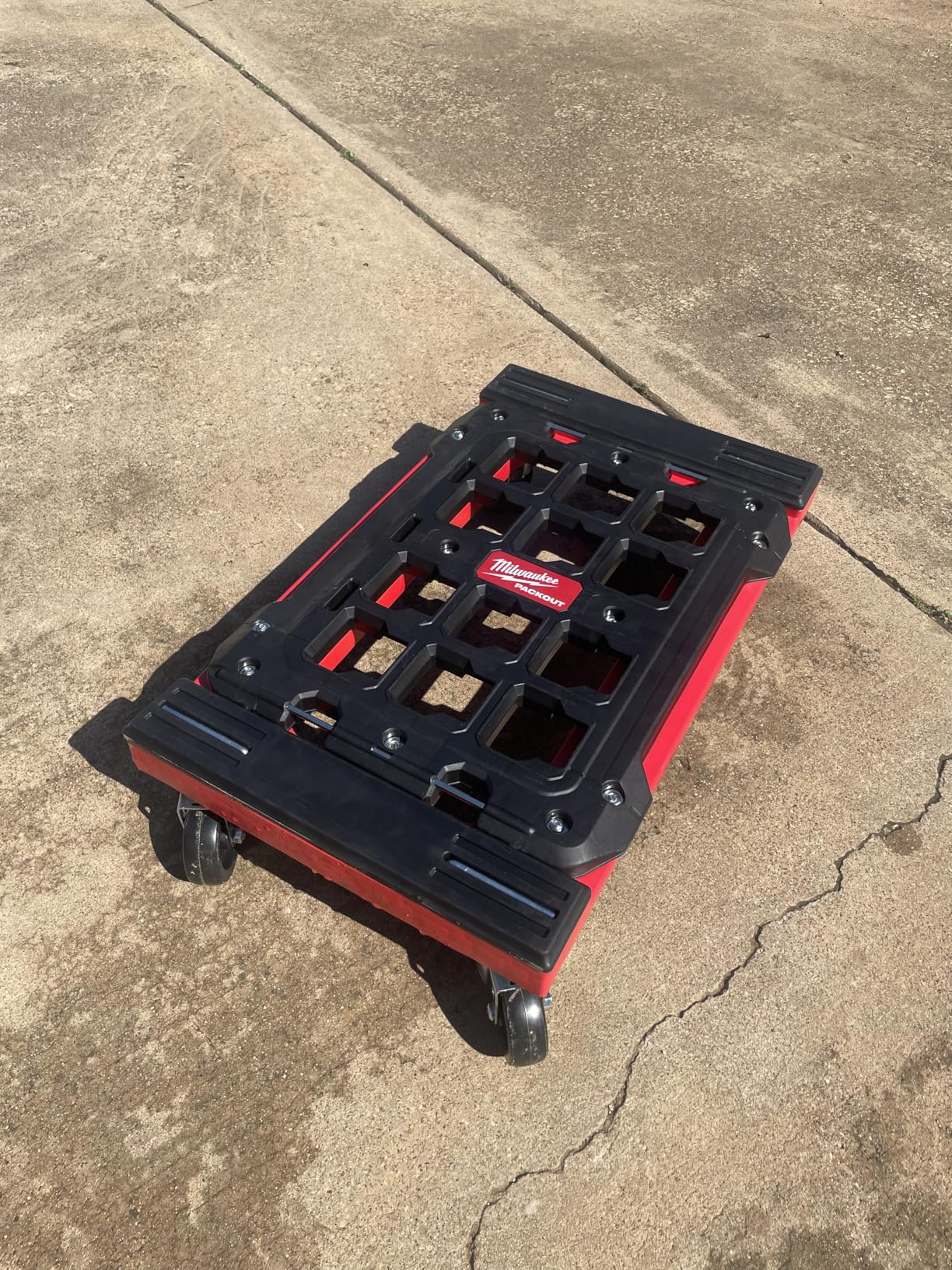 Akro-Mils Plastic 4-Wheel Furniture Dolly with Steel-Reinforced Frame and 4-Inch 4-Way Swivel Casters, 1200 Lbs Capacity, 18-Inch x 30-Inch, Red customer photo 1