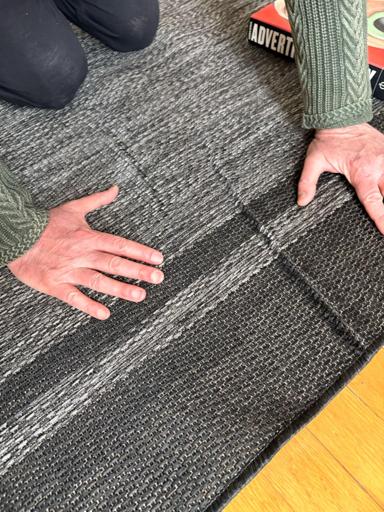 Outdoor Rug 9x12, Large Modern Outside Rugs for Patios Porches Waterproof Durable Washable Non-Shedding, Easy-to-Clean Indoor Outdoor Area Carpet (9 x 12, Bordered - Blue/White) customer photo 1