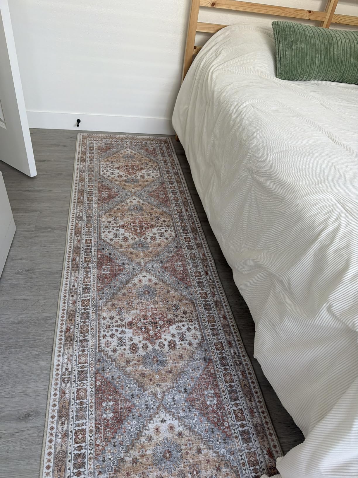 Runner Rug 2x8 Runners for Hallways Non Slip Washable, Vintage Hallway Runner Rugs for Living Room, Low Pile Soft Hallway Rug for Kitchen Bedroom Laundry Room Rug(Orange,2'x8') customer photo 1