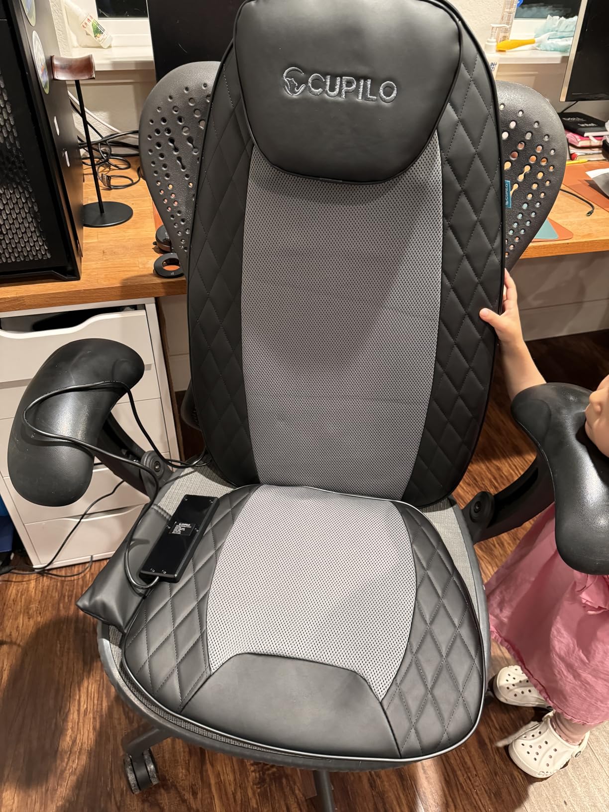Shiatsu Back Massager for Chair, Full Back Massager with Heat for Pain Relief Deep Tissue, Chair Massager Pad, Back Support Inflatable Flap Massage Chair Cushion, Gifts for Men Women customer photo 2
