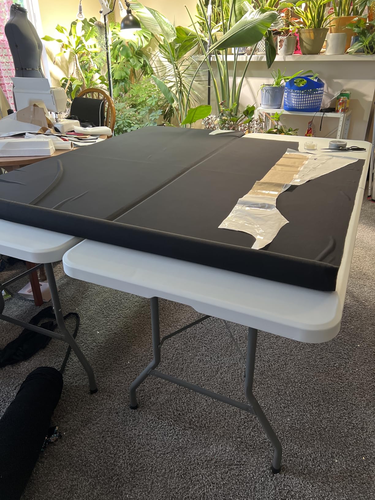PayLessHere 6FT Folding Table, White, Portable Plastic Table with Carry Handle, Waterproof Foldable Design, Steel Frame with Lock customer photo 1