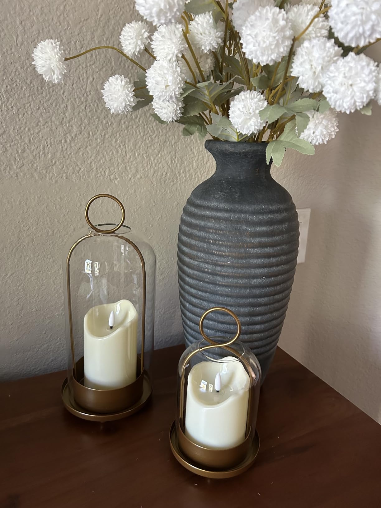 Vaseking Large Ceramic Rustic Vase, 11 inch Minimalist Decorative Farmhouse Tall Vase for Home Decor, Living Room, Shelf Decor, Enterway, Wedding, Table Decoration, Bronze customer photo 2