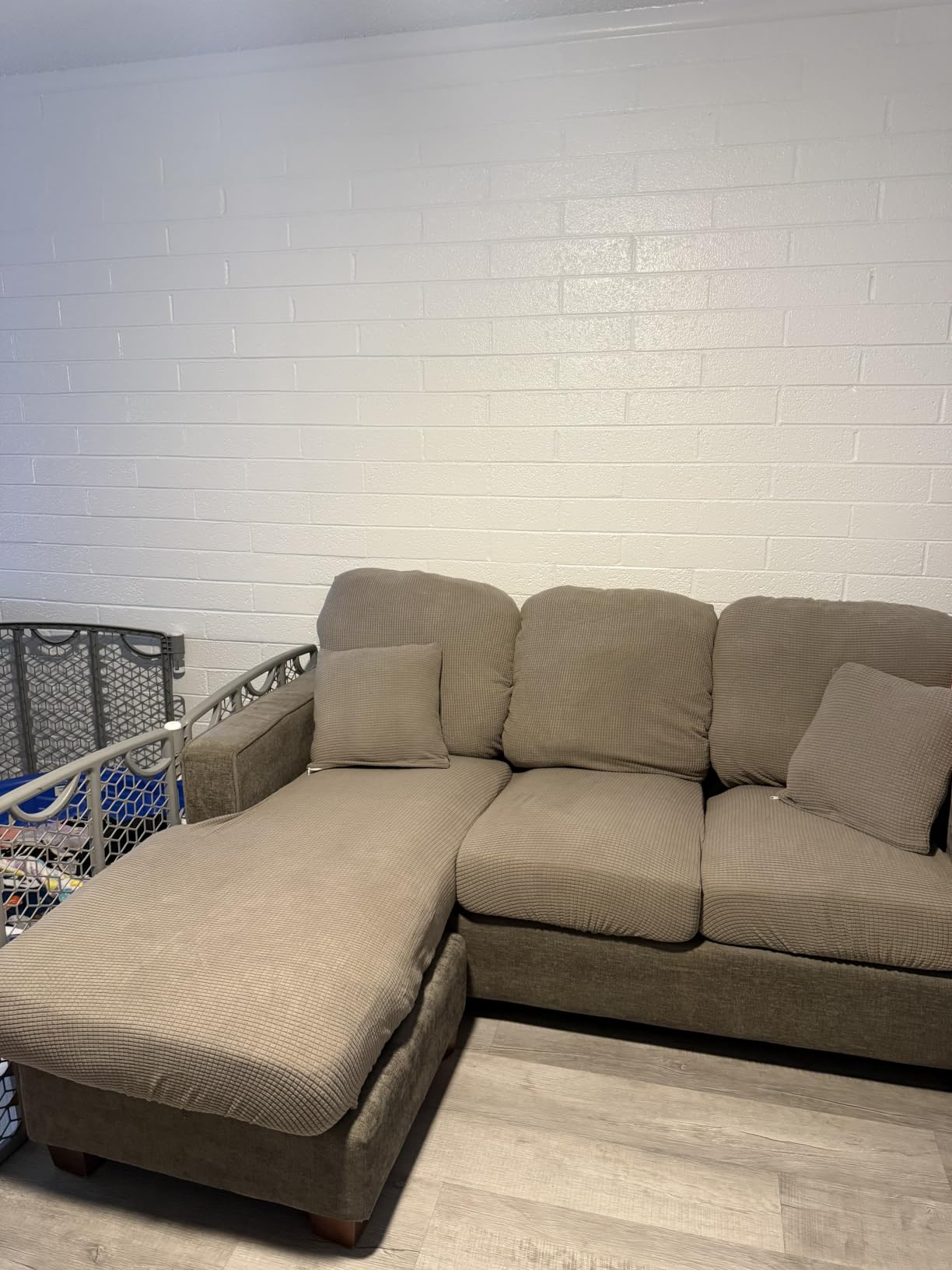 LA MEACK Couch Cushion Covers for Sectional Sofa customer photo 2