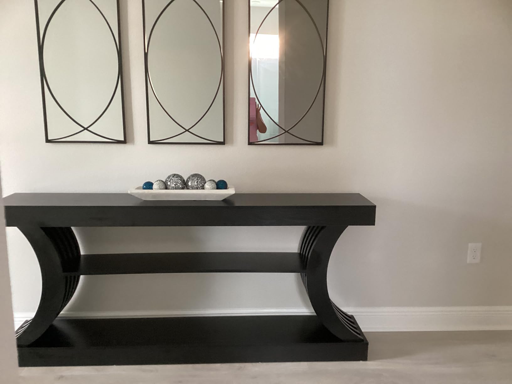LuxenHome 3-Piece Black Metal Rectangular Wall Mirror Set | Black Accent Entryway Wall Mirror, Mounted Living Room Dining Room Decor customer photo 1