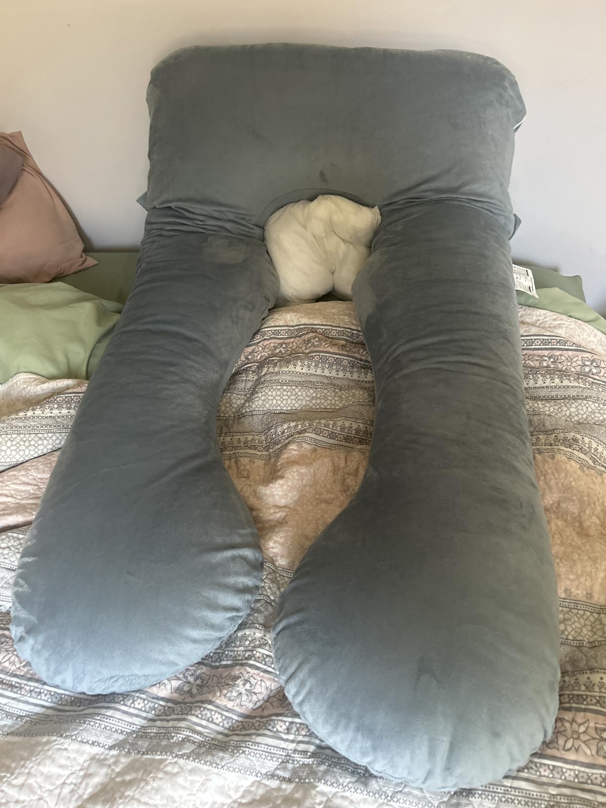 Chilling Home Pregnancy Pillows - U Shaped Maternity Pillow for Pregnant Women with Velvet Removable Cover - 55 inch Pregnancy Pillows for Sleeping - Body Pillows for Adults Full Support - Grey customer photo 1