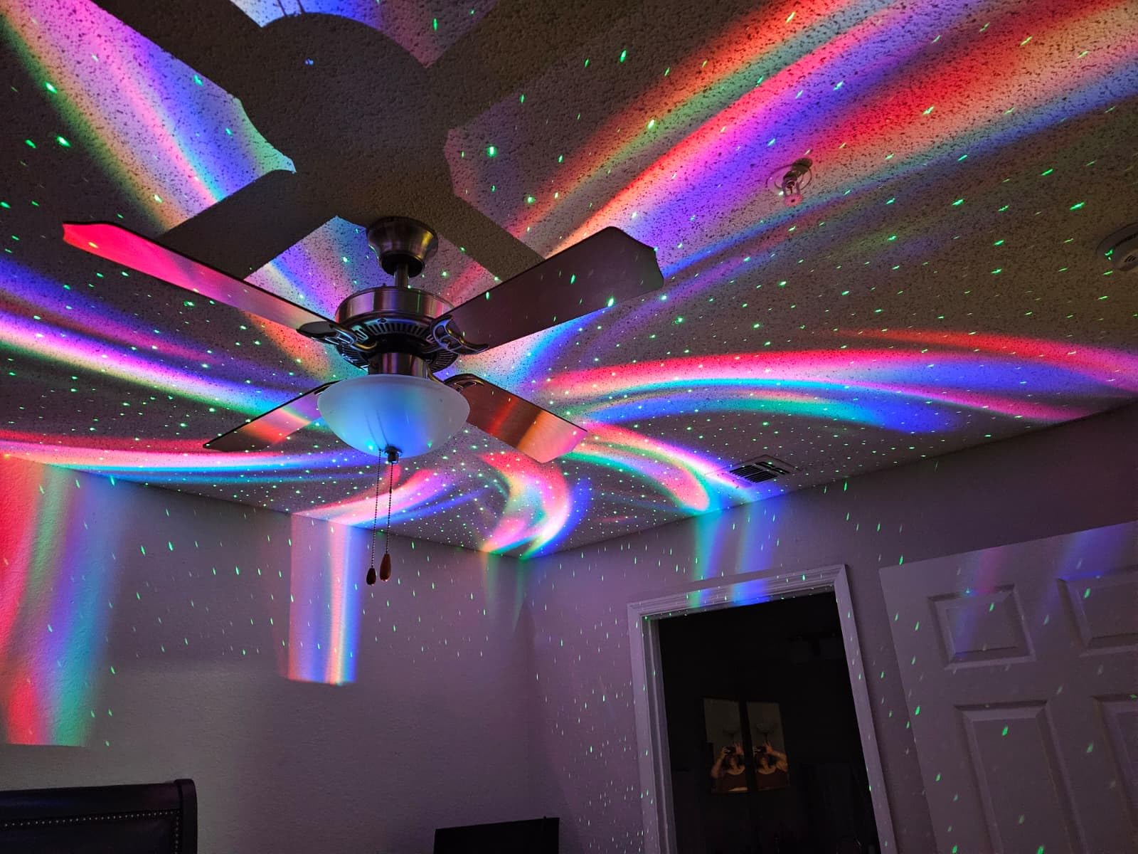 Rossetta Dual Lens Galaxy Star Aurora Projector Night Light for Bedroom | 58 Light Effects, White Noise, Bluetooth Speaker, Music Sync, Remote Control, Timer, Room Decor Gift for Kids Adults Teens customer photo 1