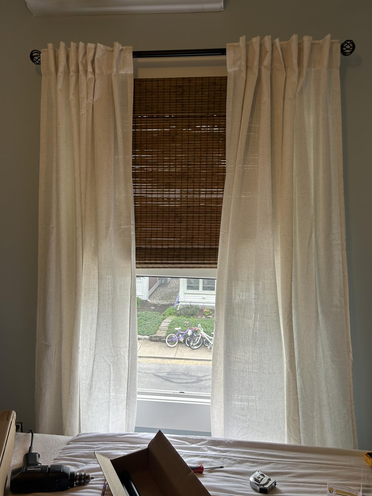 LazBlinds Cordless Bamboo Roman Shades, 34.5x48, Highfield Teak | Privacy Blinds for Interior Windows, Room Darkening Roll Up Bamboo Blinds for Home & Patio customer photo 2