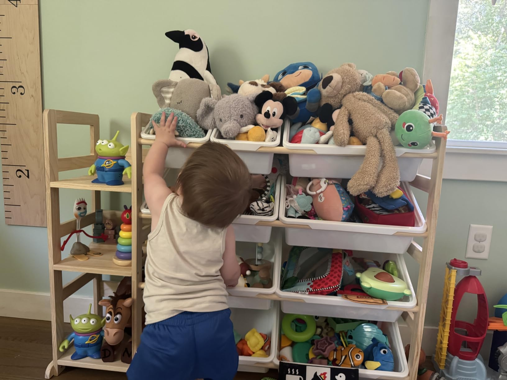 Toy Storage Organizer - Toy Organizers and Storage with Bookshelf, Toy Storage Shelf with 3 Shelves and 12 Storage Bins, Kids Bookshelf and Toy Storage for Kids Room, Playroom, Bedroom, Nursery, White customer photo 1