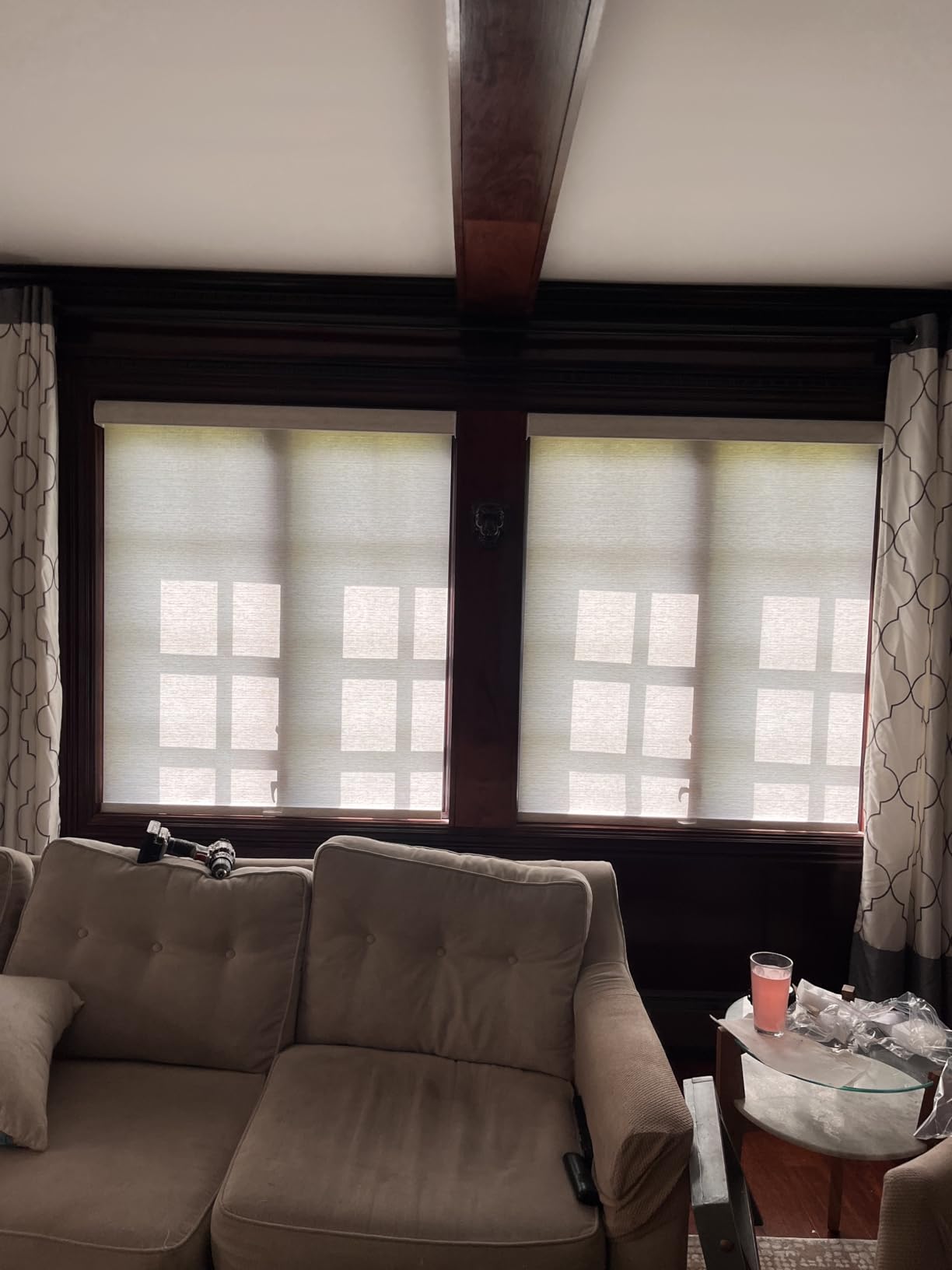 Persilux Light Filtering Roller Shades for Windows, Cordless, Linen Fabric, Roller Blinds, Thermal Insulated Fabric UV Protection Shades for Home, Office, Bedroom, Door, Light Filtering-Cream, Custom Now customer photo 2