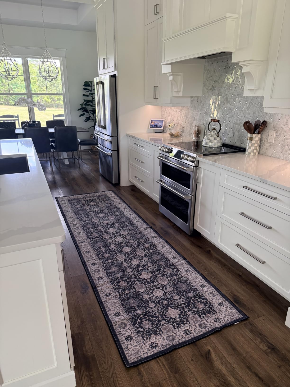 Washable 2x3 Entryway Area Rug - Neutral Kitchen Rug Runner Vintage Soft Floor Mat Non Slip Indoor Farmhouse Carpet for Bathroom Living Room Bedroom (2 X 3, Beige) customer photo 1