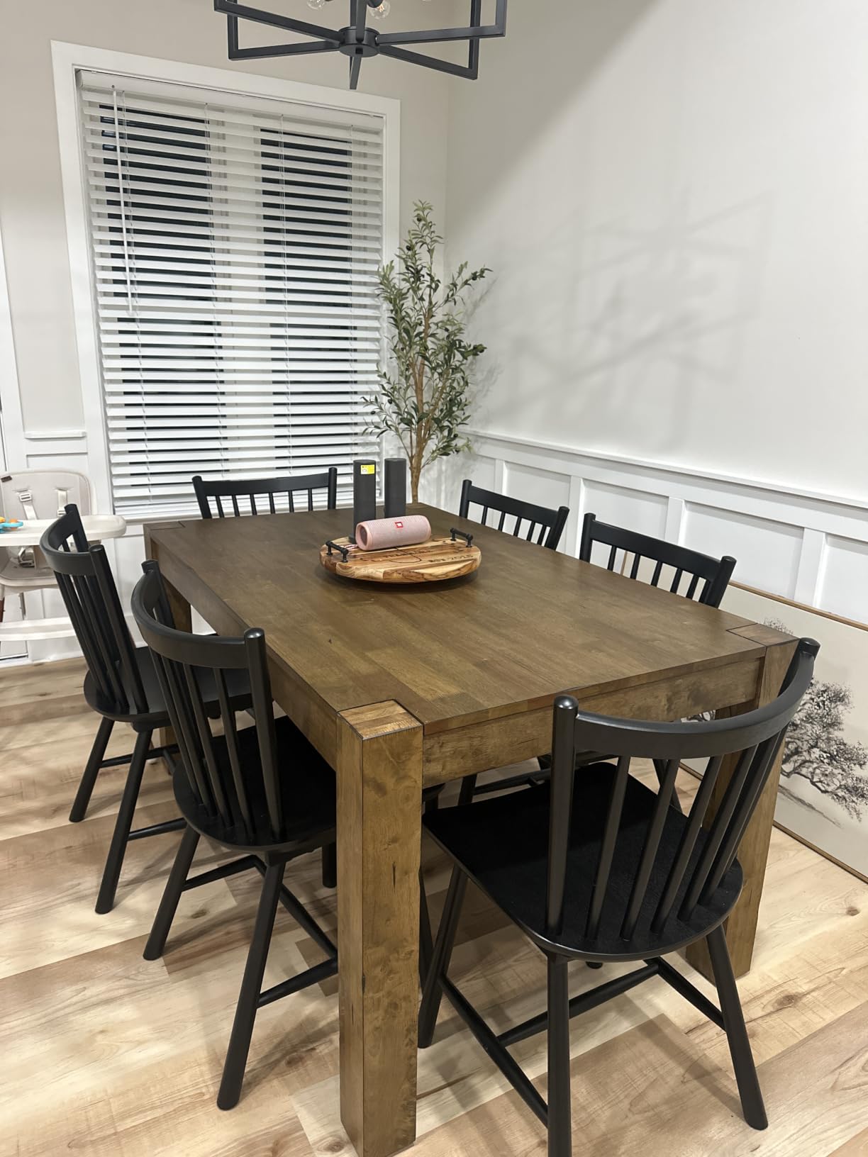 LUE BONA Upgraded Dining Chairs Set of 4, Farmhouse Wooden Spindle Back Kitchen Chairs, Windsor Dining Chairs for Kitchen and Dining Room, Black customer photo 1