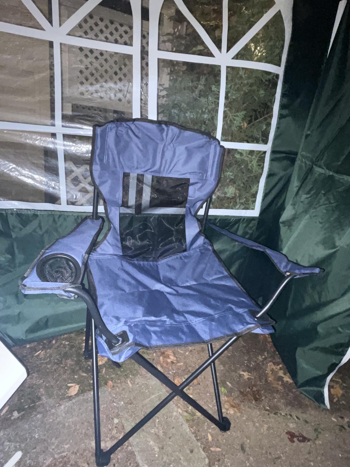 SONGMICS 2 Pack Breathable Camping Chairs, 330 lb Capacity Foldable Outdoor Chairs, High Back, Adjustable Armrests & Cup Holder customer photo 1