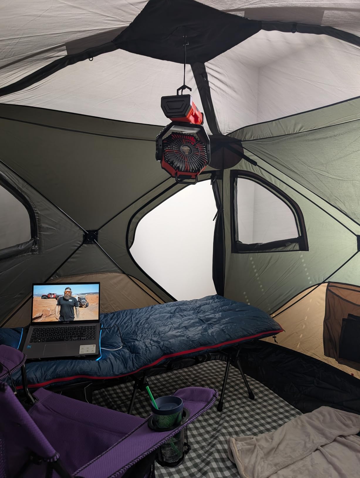 ONETIGRIS SUPRANUBIS Camping Cot, Height Adjustable with Cot Leg Extenders, Strong Support 330lbs, Lightweight Comfortable Folding Bed for Camping, Hiking, Travel, Truck, Beach, Office Nap customer photo 2