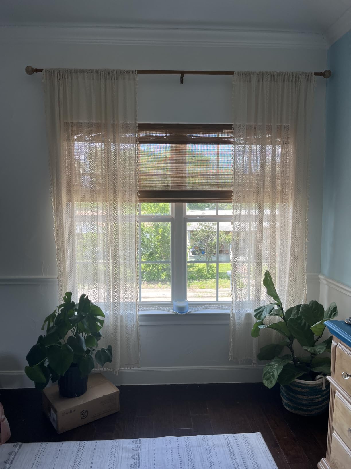 Cordless Woven Wood Roman Shades, Bamboo Shades Sizes 20 to 72 Wide and 24 to 72 High, Bamboo Mesh Natural customer photo 2